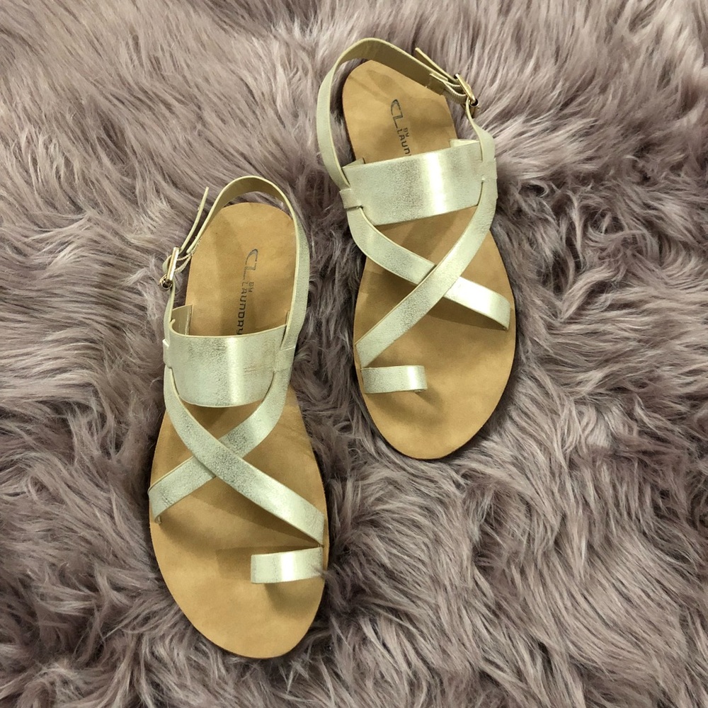 Chinese Laundry Gold Strappy Sandals